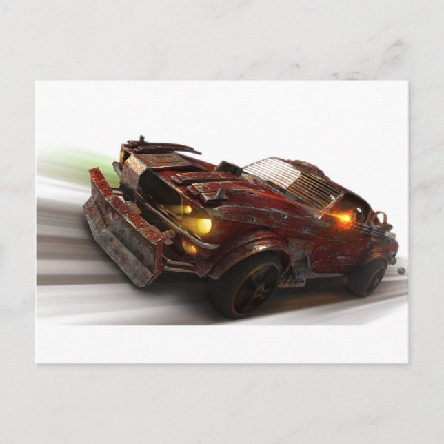 Postal ¡Carretera atómica! (Anverso)