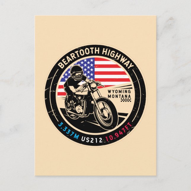 Postal Carretera Beartooth All American Road Motorcycle (Anverso)