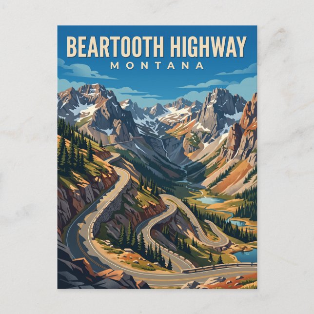 Postal Carretera Beartooth Montana (Anverso)