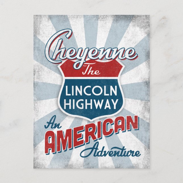 Postal Carretera Cheyenne Lincoln Vintage America Wyoming (Anverso)