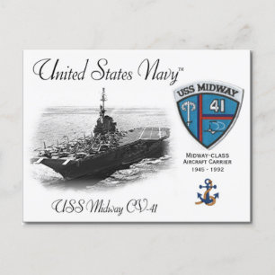 Postal CARRETERA DE AERONAVES CV-41 DE USS MEDIWAY - Post