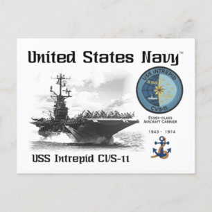 POSTAL CARRETERA    DE AERONAVES CVS-11 INTREPID DE USS -