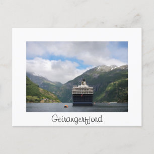 Postal Carretera de cruceros en Geirangerfjord Noruega po