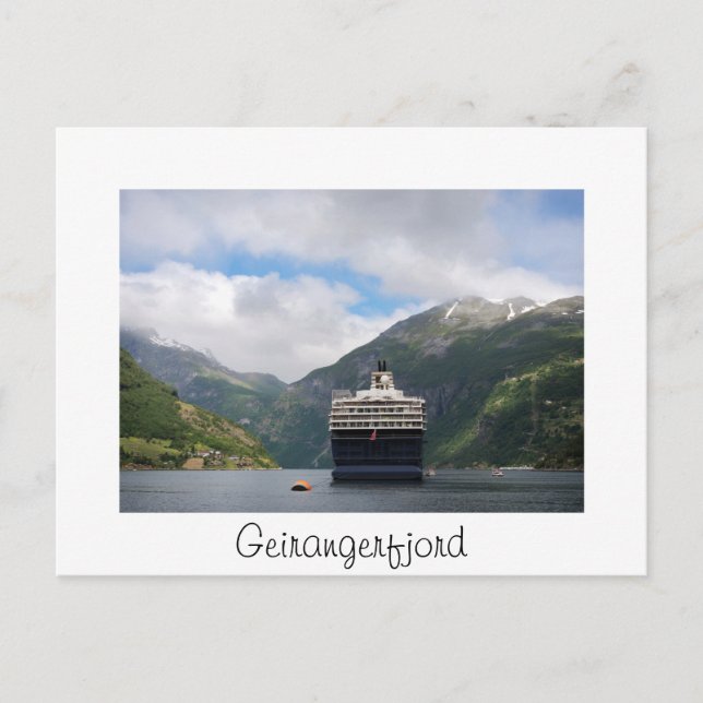 Postal Carretera de cruceros en Geirangerfjord Noruega po (Anverso)