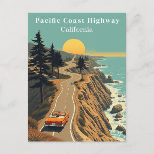 Postal Carretera de la Costa del Pacífico California Vint