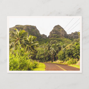 Postal Carretera de la selva tropical de las montañas de