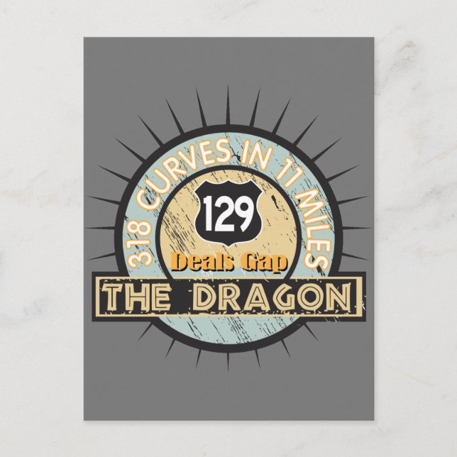 Postal Carretera De Motocicleta El Dragon Deates Gap (Anverso)