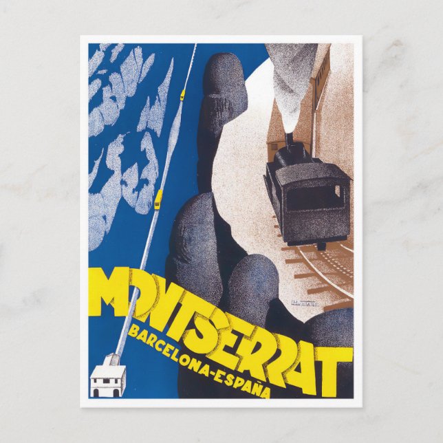 Postal Carretera de transporte por cable de Montserrat Es (Anverso)