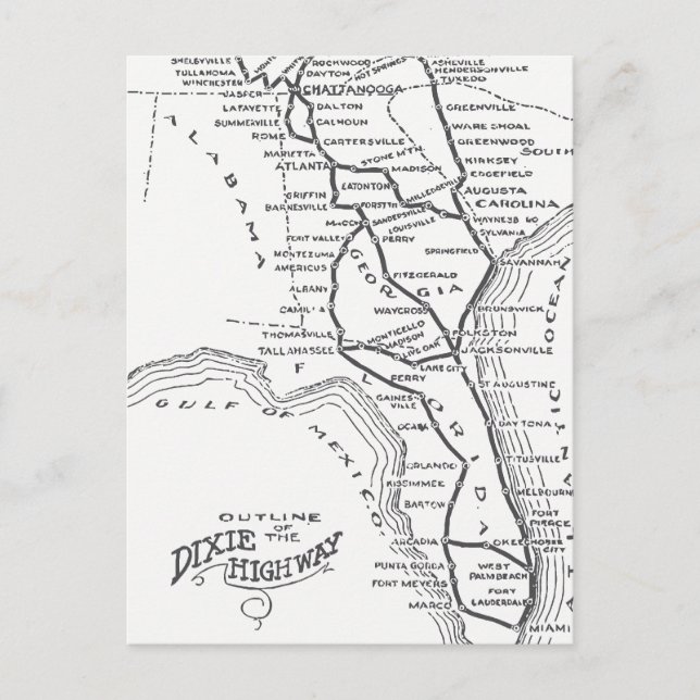 Postal Carretera Dixie D1 (Anverso)