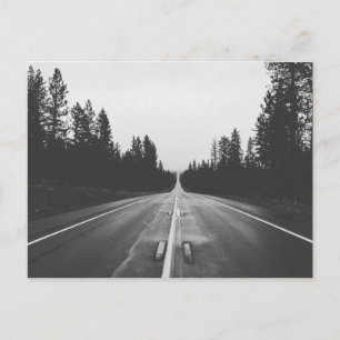 Postal Carretera en blanco y negro