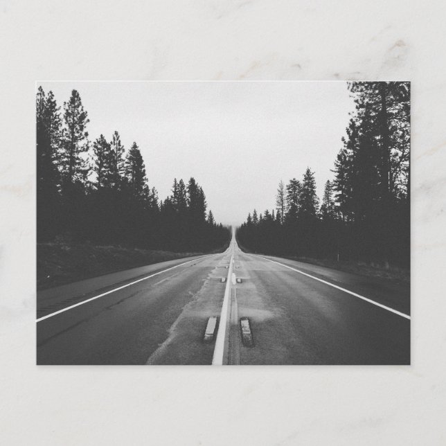 Postal Carretera en blanco y negro (Anverso)