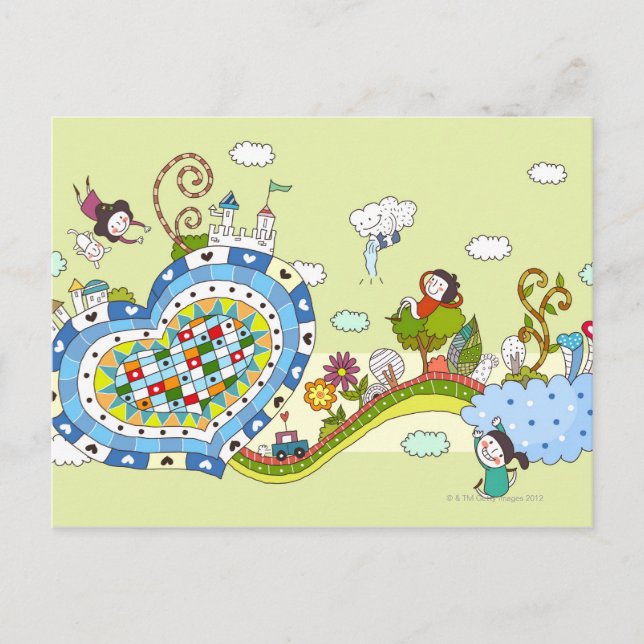 Postal Carretera en forma de corazón (Anverso)