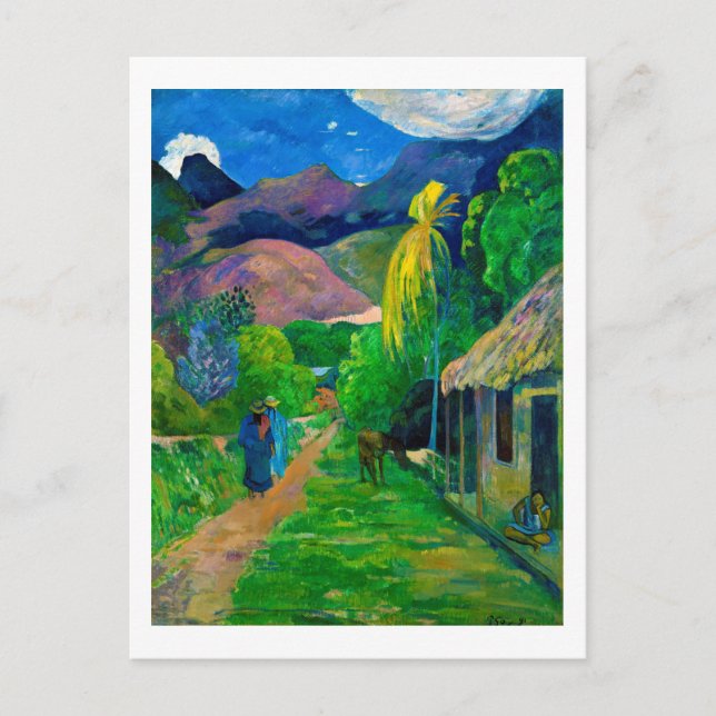Postal Carretera en Tahití, Gauguin (Anverso)