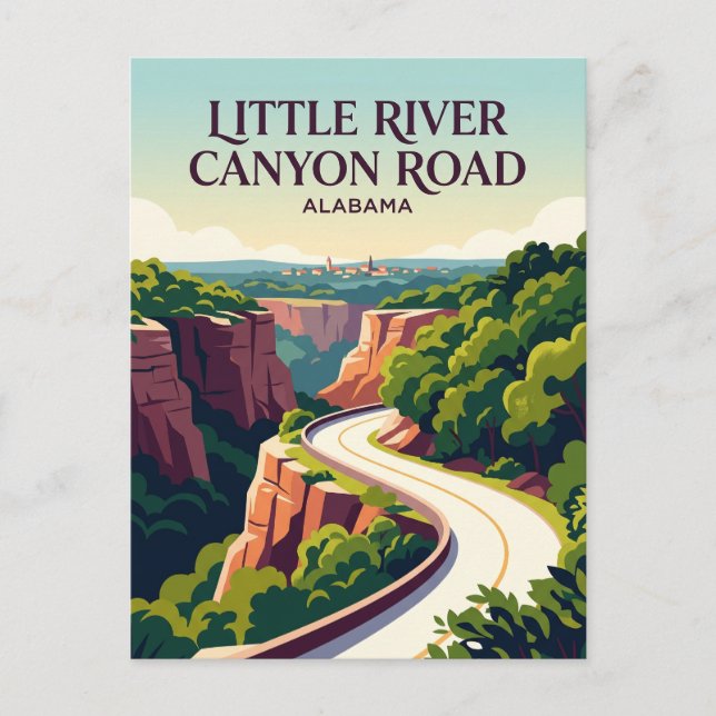 Postal Carretera Little River Canyon Alabama (Anverso)