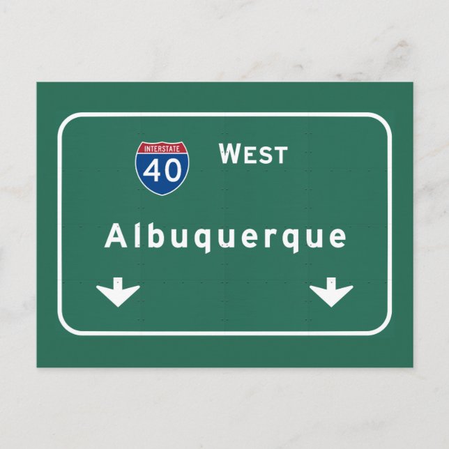 Postal Carretera nacional de Albuquerque New México (Anverso)