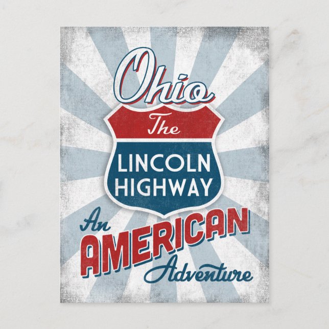 Postal Carretera Ohio Lincoln Vintage America (Anverso)