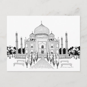 Postal Carretera por Taj Mahal