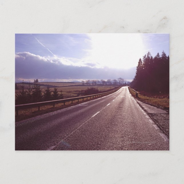 Postal Carretera principal con el invierno bajo sun. (Anverso)