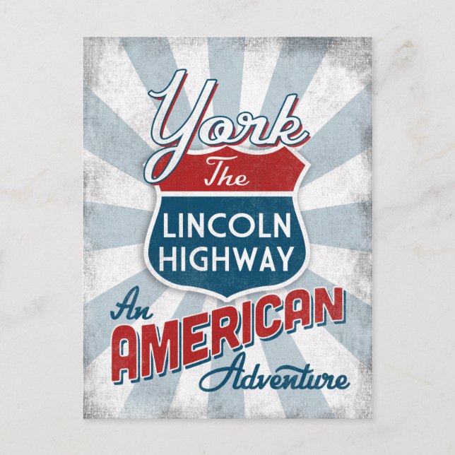 Postal Carretera York Lincoln Vintage America Pennsylvani (Anverso)