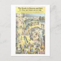 Carreteras al cielo y al infierno litografo vintag