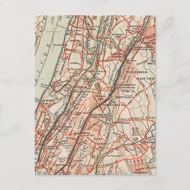 Postal Carreteras para bicicletas en Nueva York y Conneti (Anverso)