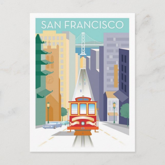Postal Carreteras por cable de San Francisco (Anverso)