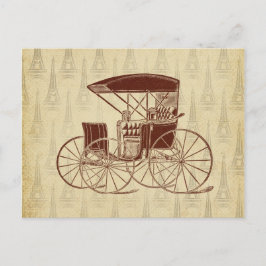 Postal Carrito de caballos de época en París