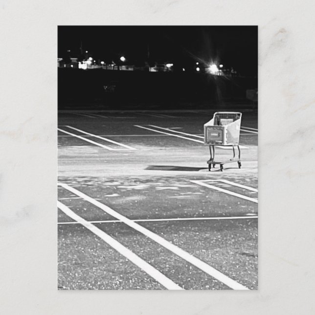 Postal Carrito de Compras Abandonado en un Estacionamient (Anverso)