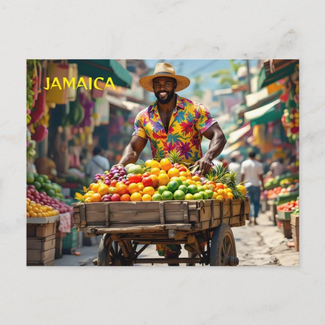 Postal carrito de empuje de Jamaica (Anverso)