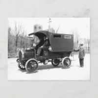 Carro celular de la policía, 1909. Foto antigua