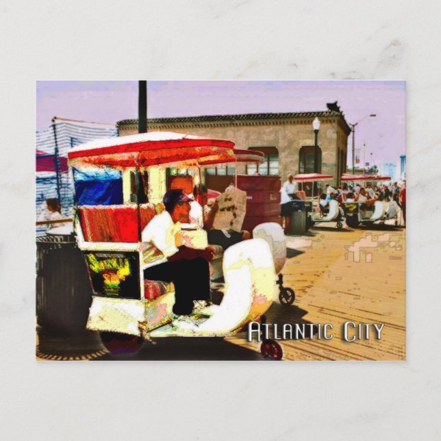 Postal Carro de bodas en el paseo marítimo (Anverso)