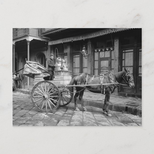 Postal Carro de entrega de leche, 1903 (Anverso)