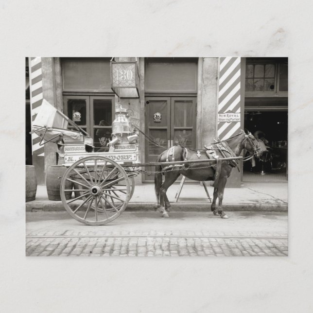 Postal Carro de leche de Nueva Orleans, 1910 (Anverso)