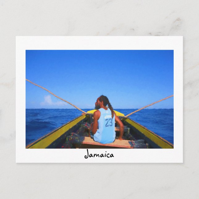 Postal Carro postartístico de Jamaica (Anverso)