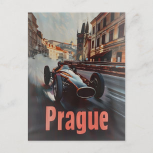 Postal Carro vintage de Praga