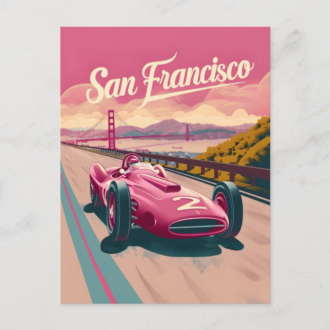 Postal Carro vintage de San Francisco (Anverso)