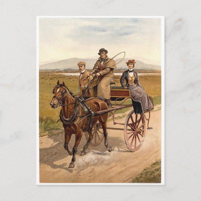 Postal Carro y caballo irlandeses (Anverso)