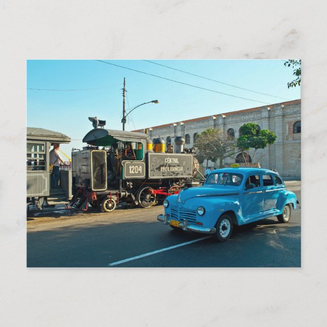 Postal Carro y vapor cubanos (Anverso)