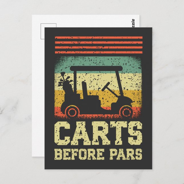 Postal Carros antes de paros | Gracioso Golf (Anverso / Reverso)