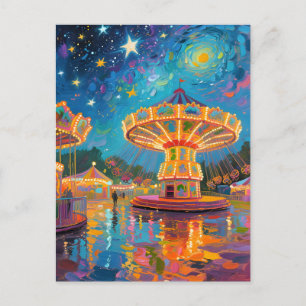Postal Carrusel Nocturno de la Nebulosa - Arte Inspirado