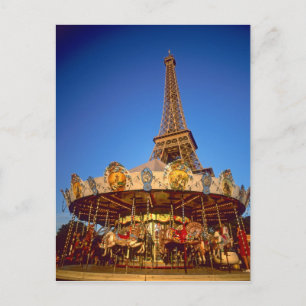 Postal Carrusel, Torre Eiffel, París, Francia