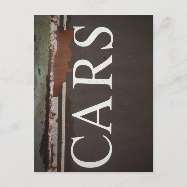 Postal CARS Camión de remolque Rótulo de coches de época (Anverso)
