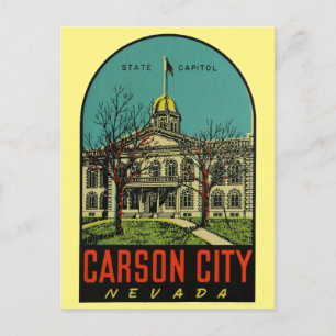 Postal Carson City, Nevada Postcard