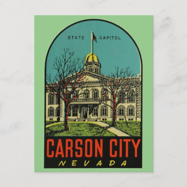 Postal Carson City, Nevada Postcard (Anverso)