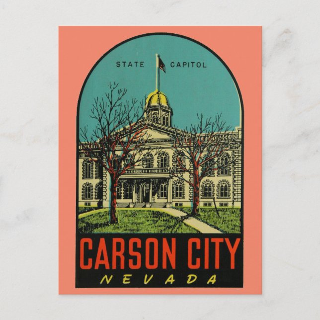 Postal Carson City, Nevada Postcard (Anverso)
