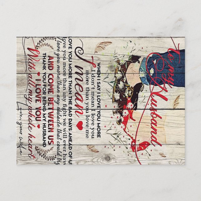 Postal Carta a mi esposo | Citas De Amor Al Marido (Anverso)