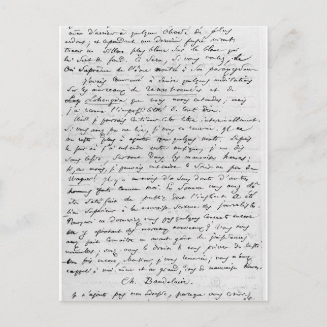 Postal Carta a Richard Wagner el 17 de febrero de 1860 (Anverso)