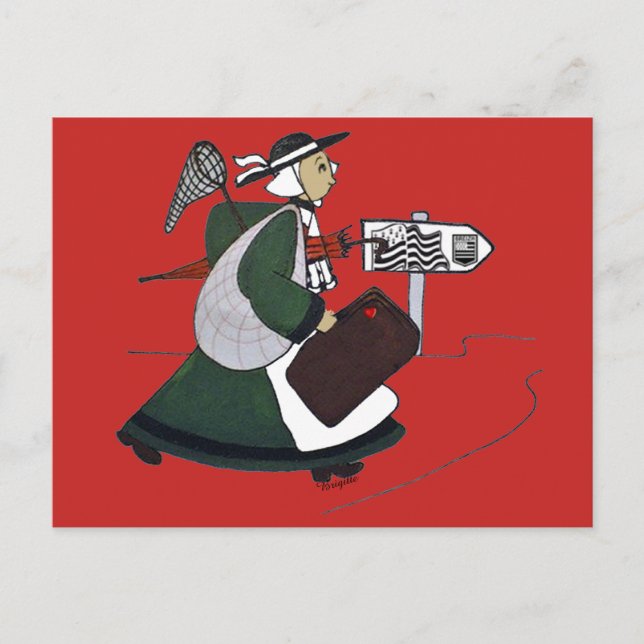 Postal carta bécassine bretonne (Anverso)