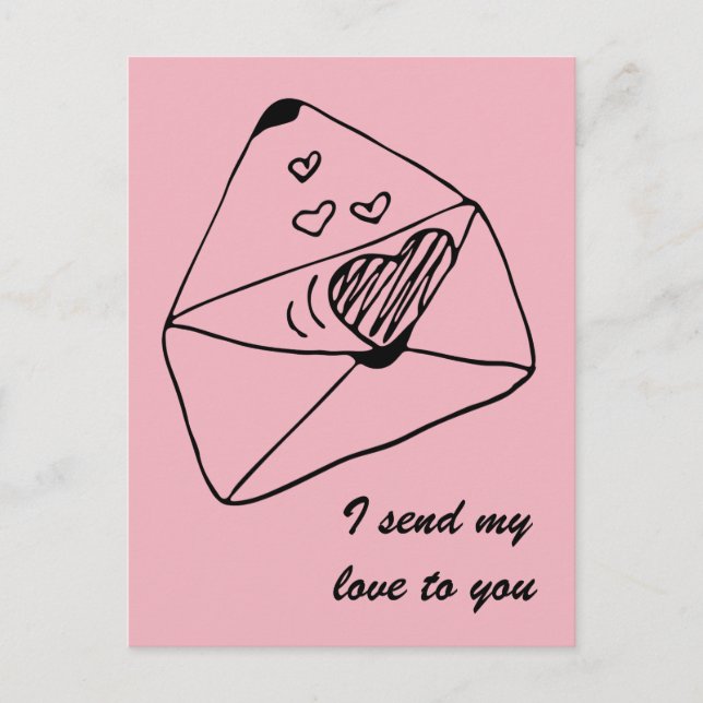 Postal Carta con amor | Estilo romántico (Anverso)