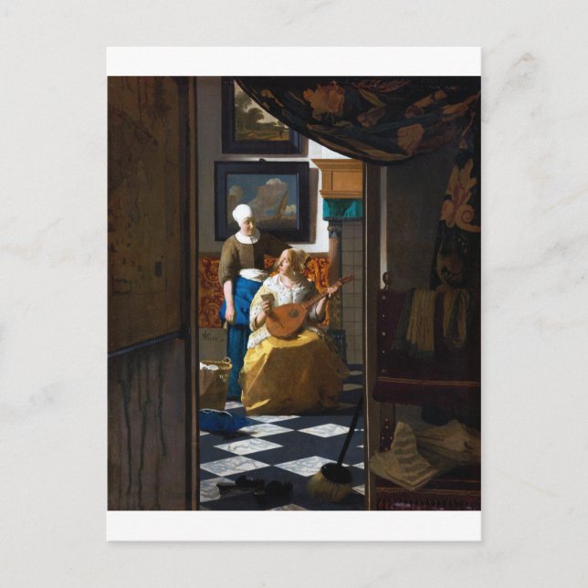 Postal Carta de amor, Johannes Vermeer (Anverso)
